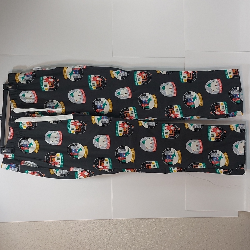 NWT Old Navy Women's Black Holiday Style Flannel PJs szM
